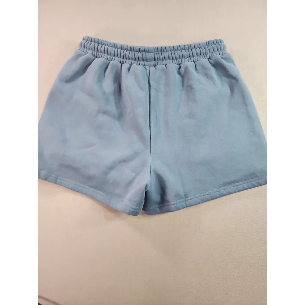 Women's Blue Fleece Lounge Set Sweatshirt & Shorts Matching 2-Piece...